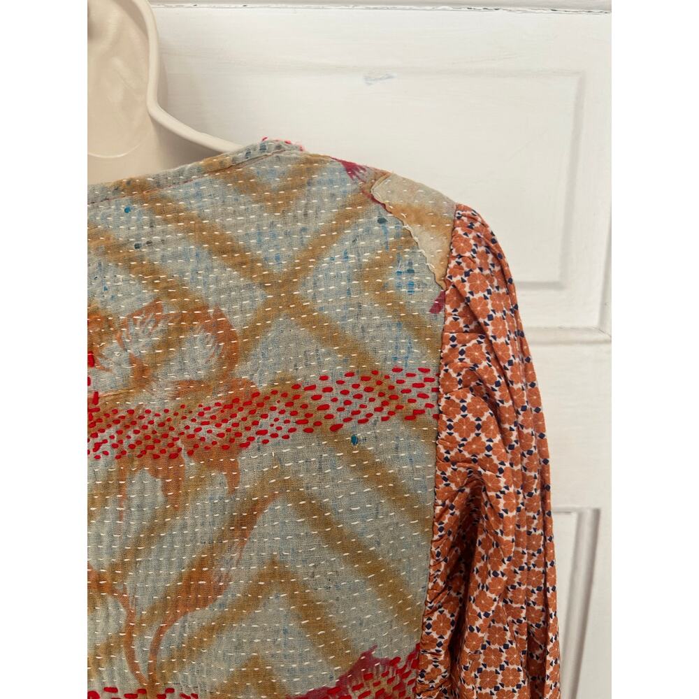 World Market Dress Boho Hippie Multicolor Floral Women's S/M 100% Cotton XC - Picture 10 of 11